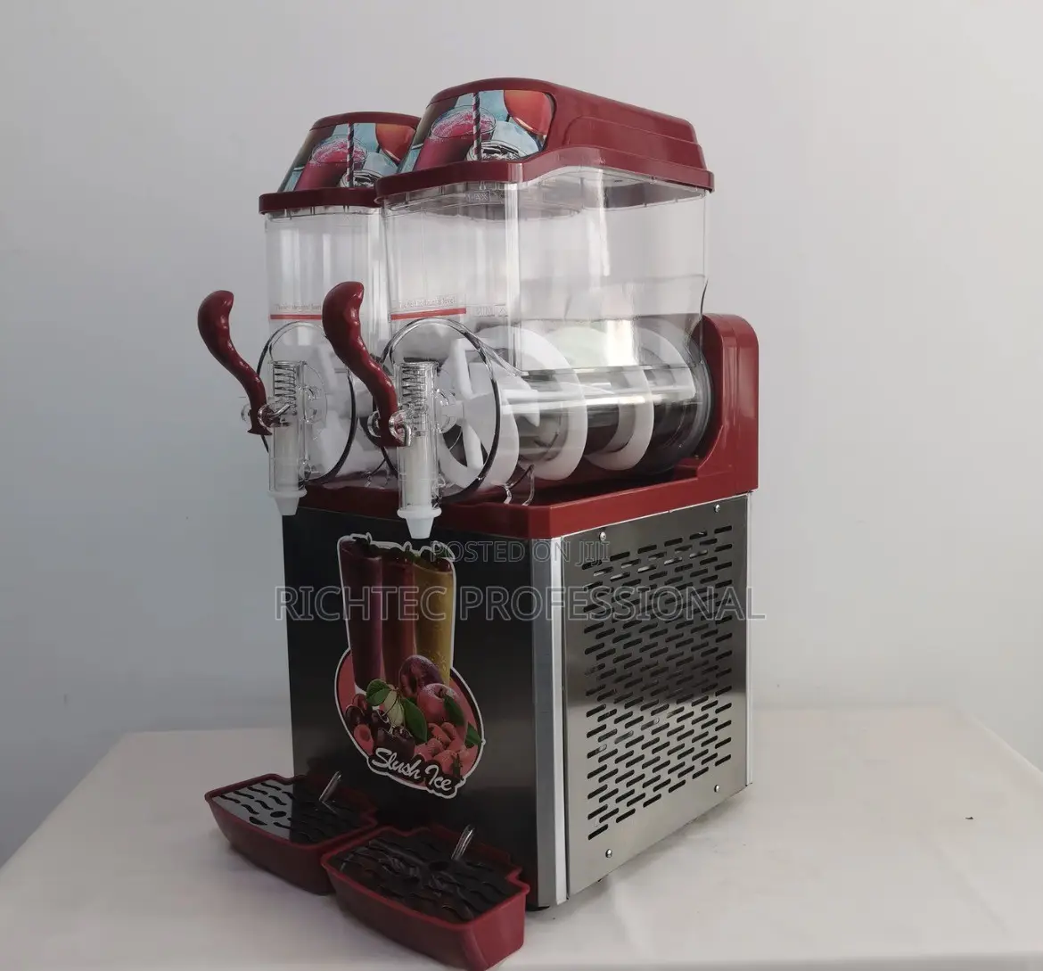 Double-Tank Commercial Slushie Machine – Dual-Bowl Beverage Dispenser