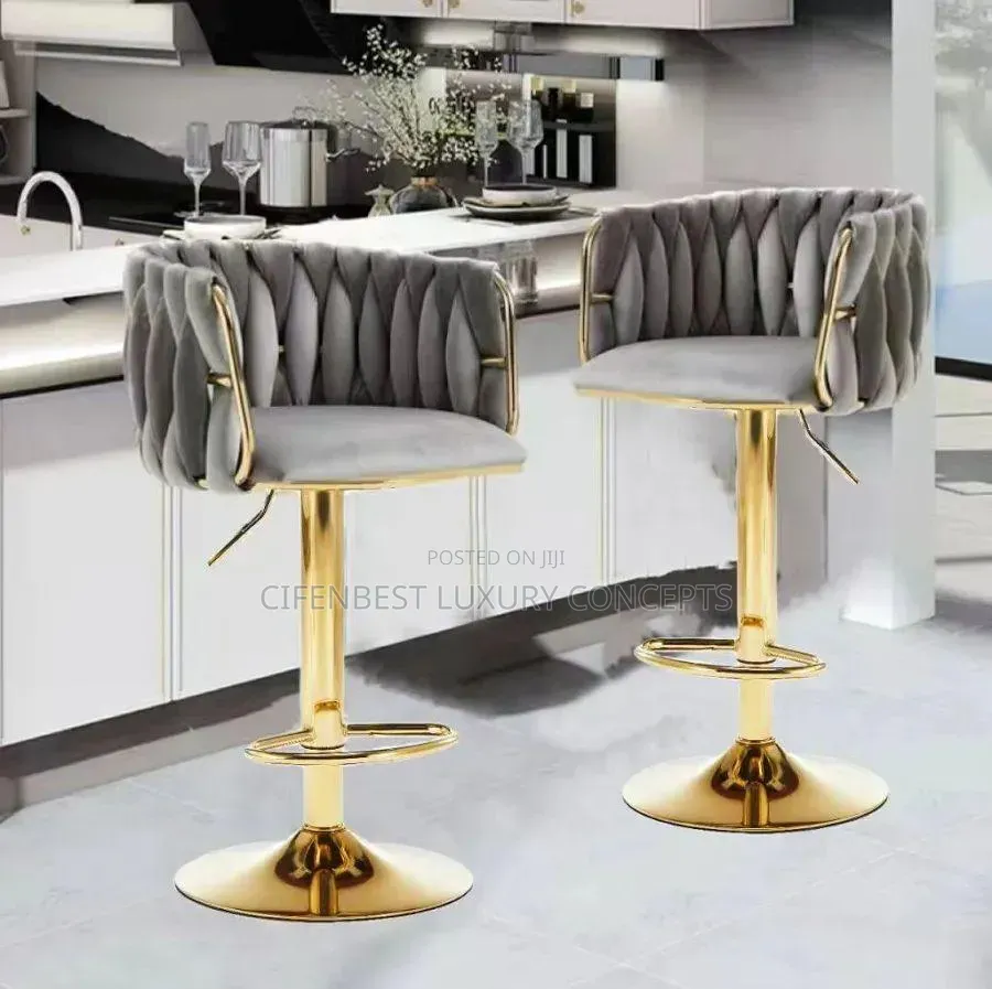 Luxury Bar Stool Chair Fabric Seat and Base