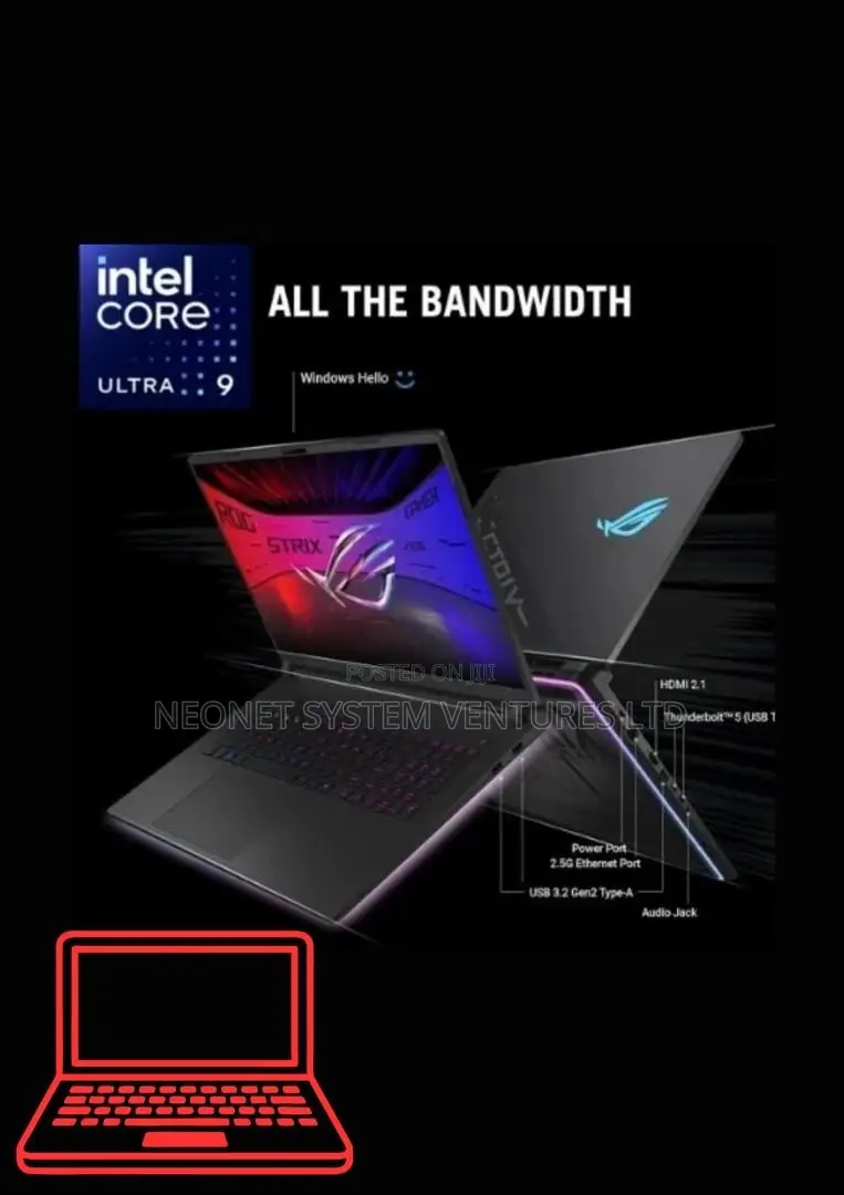 New Laptop Asus ROG Strix SCAR 18 64GB Intel Core Ultra 9 SSD 4T