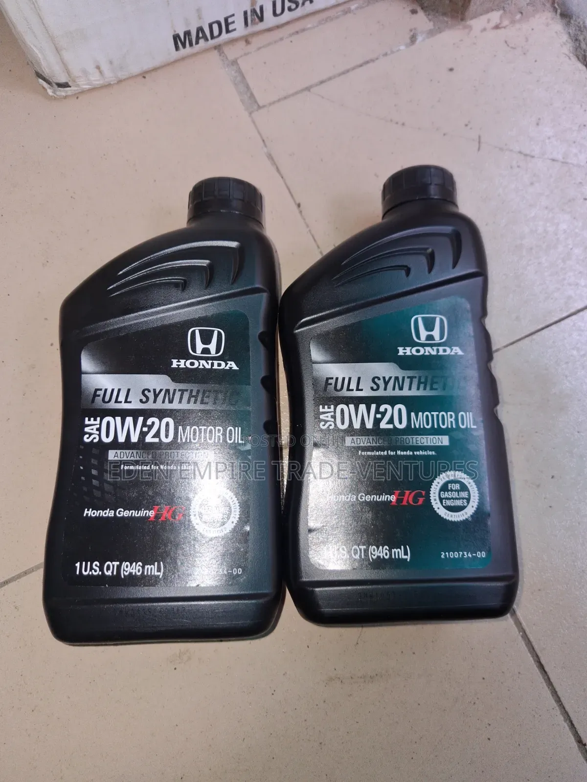 Genuine Honda SAE 0w-20 Full Synthetic Motor Oil