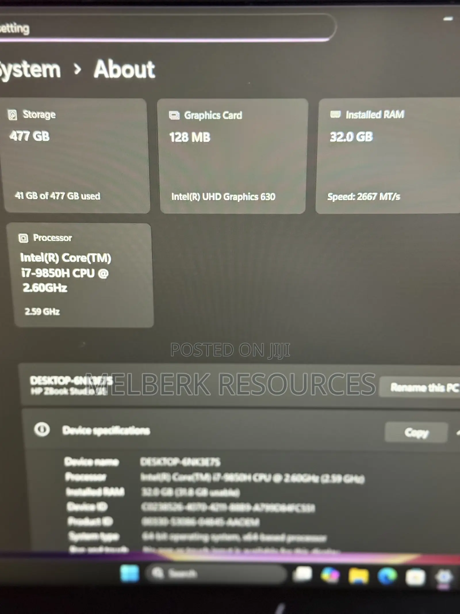 Laptop HP ZBook Studio G5 16GB Intel Core i7 SSD 512GB