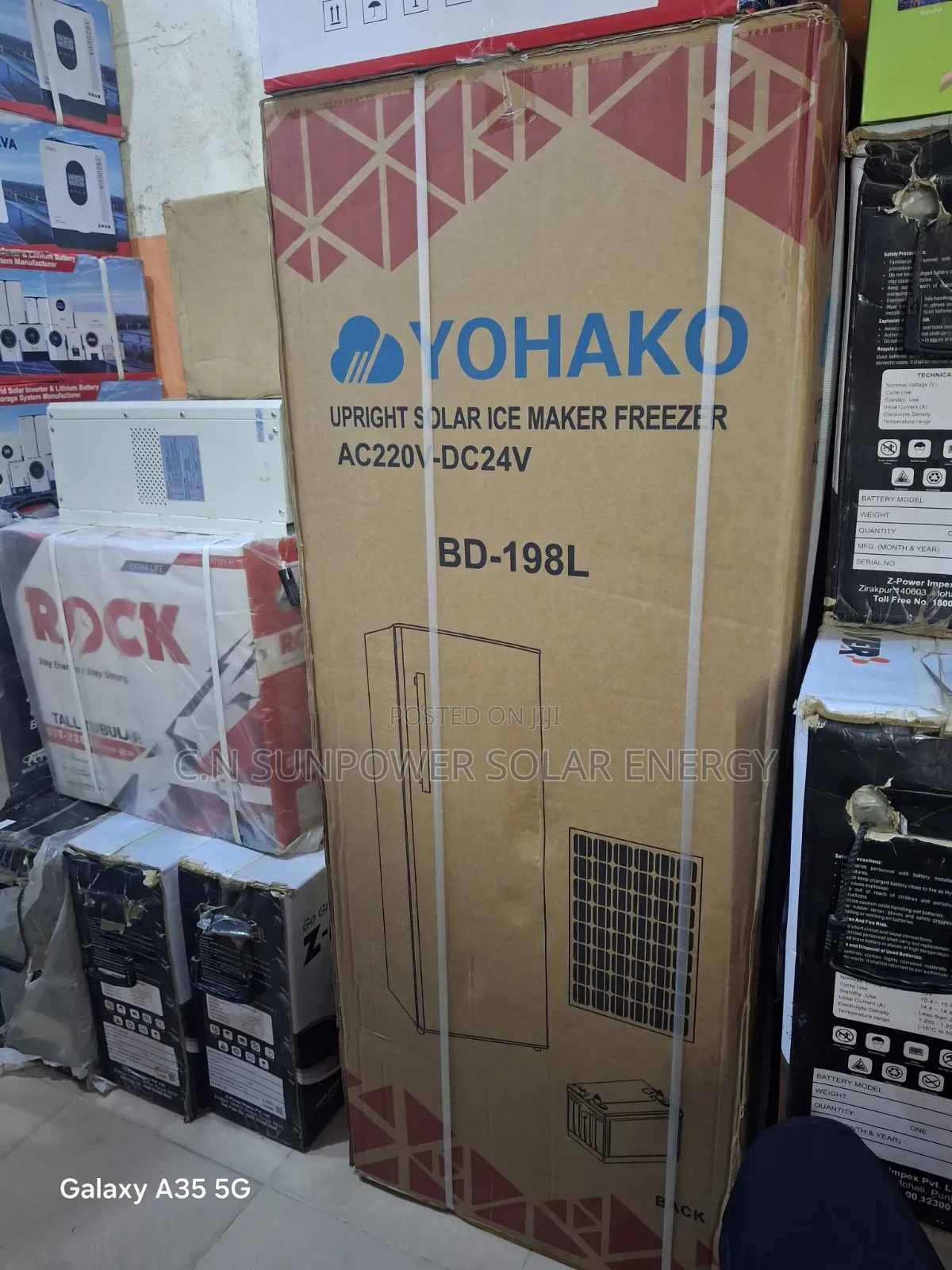 198L Yohako Upright Solar Icemaker Freezer