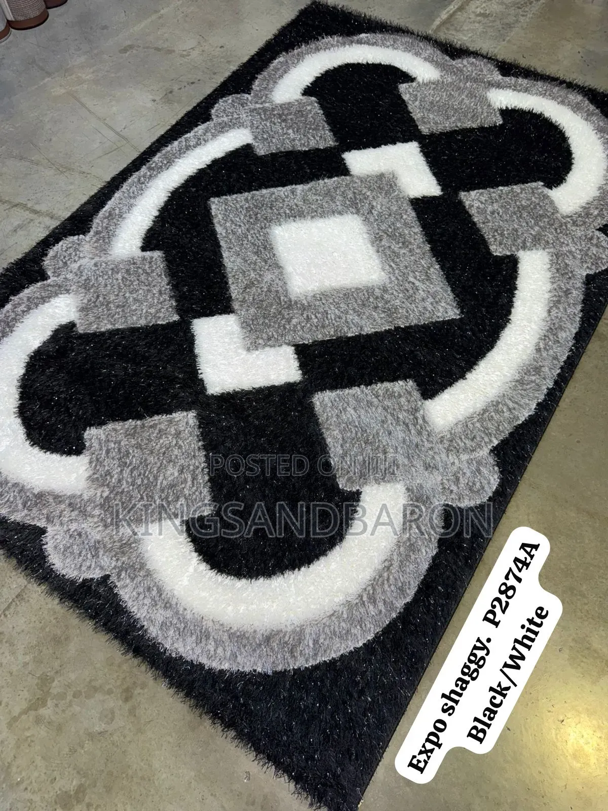 7x10fts Black and Grey Turkey Premium Rugs