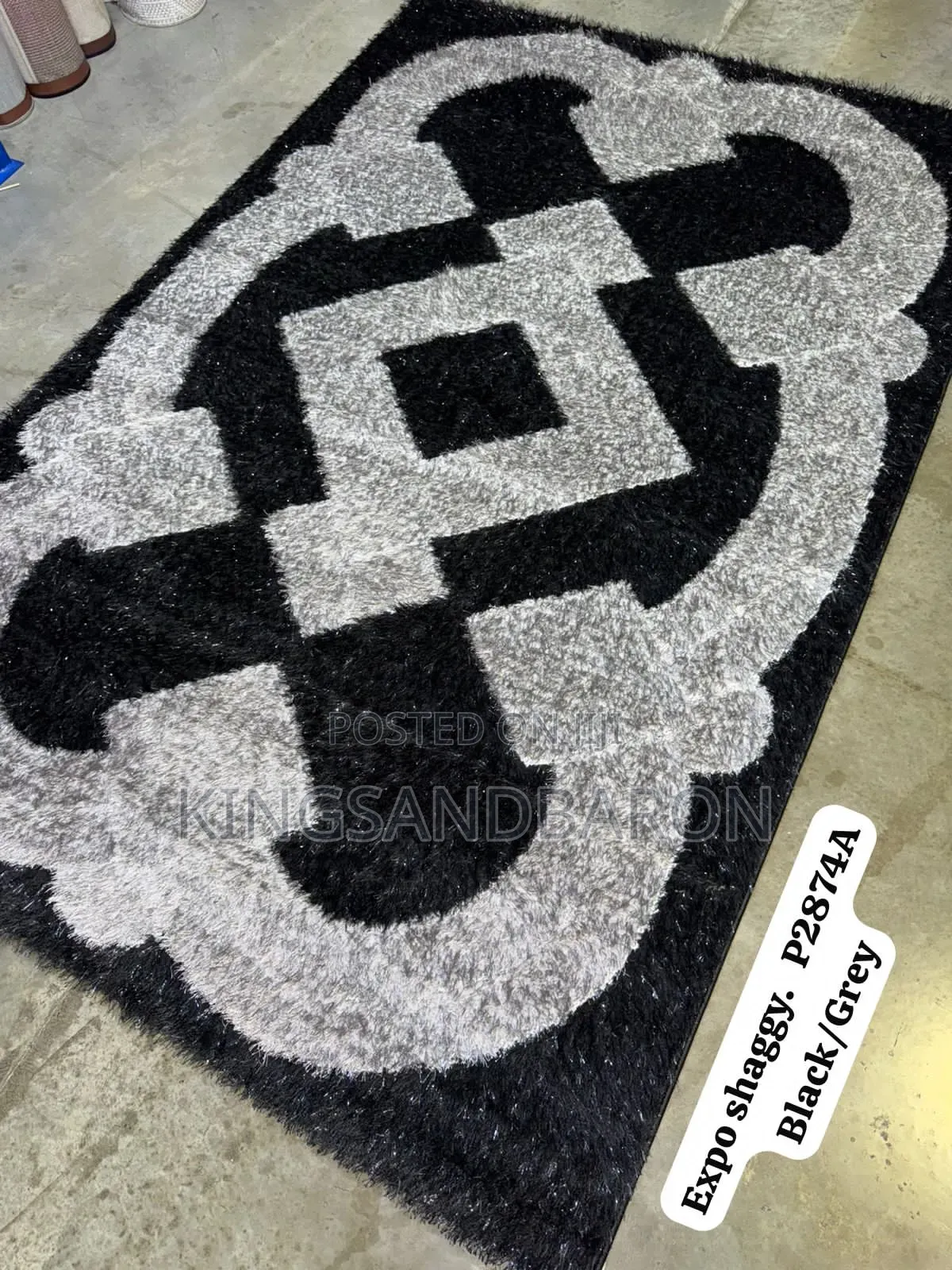 7x10fts Black and Grey Turkey Premium Rugs