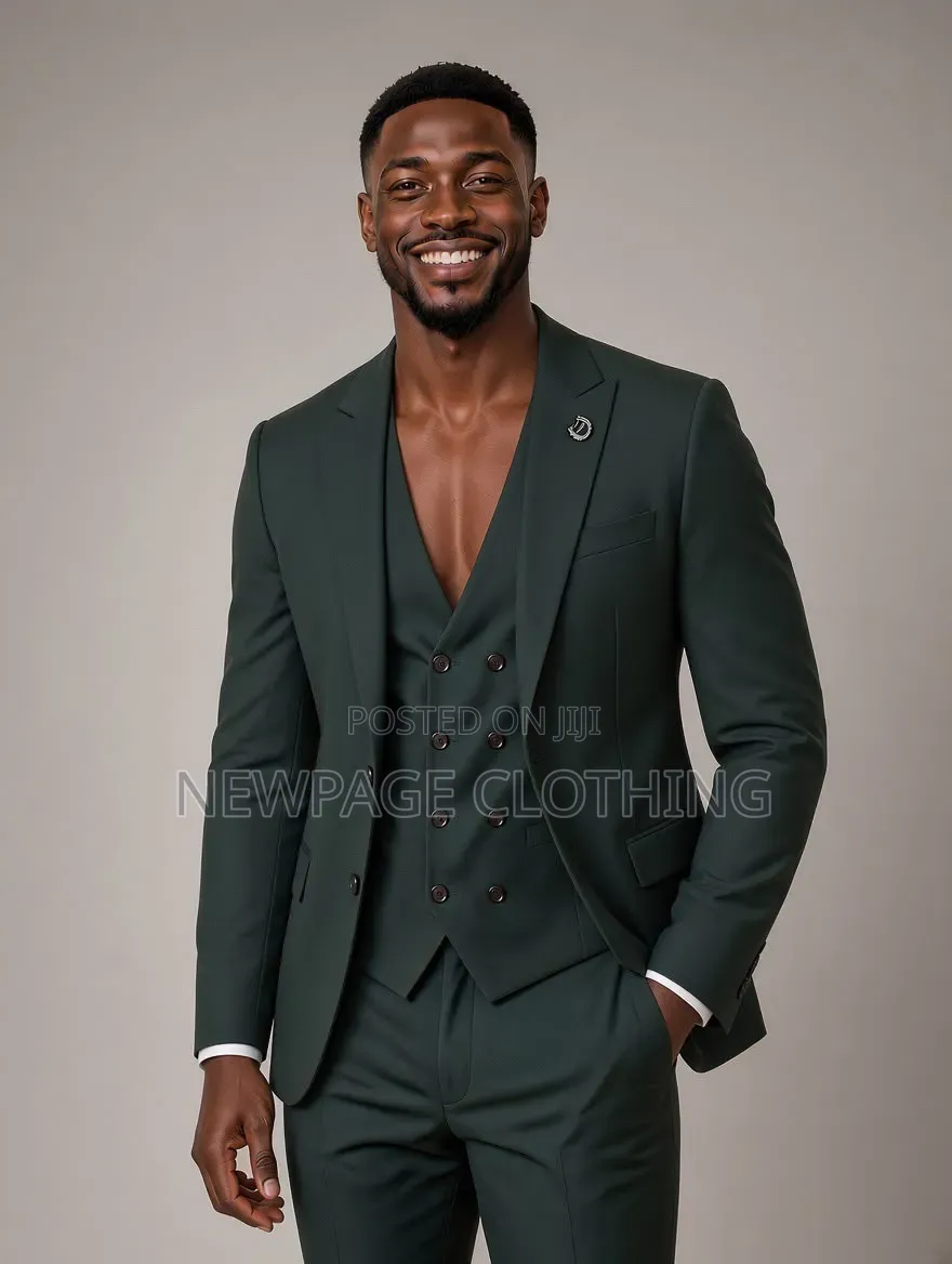 Looking Sharp Just Got Cheaper. Complete Greeen 3-in-1 Suit – ₦65k