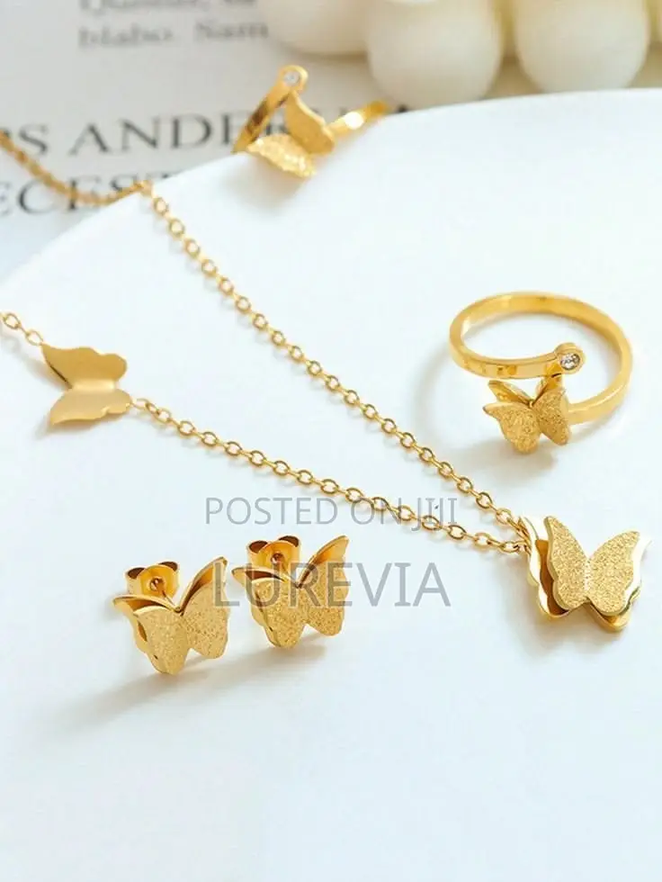 Butterfly Gold-Tone Jewelry Set