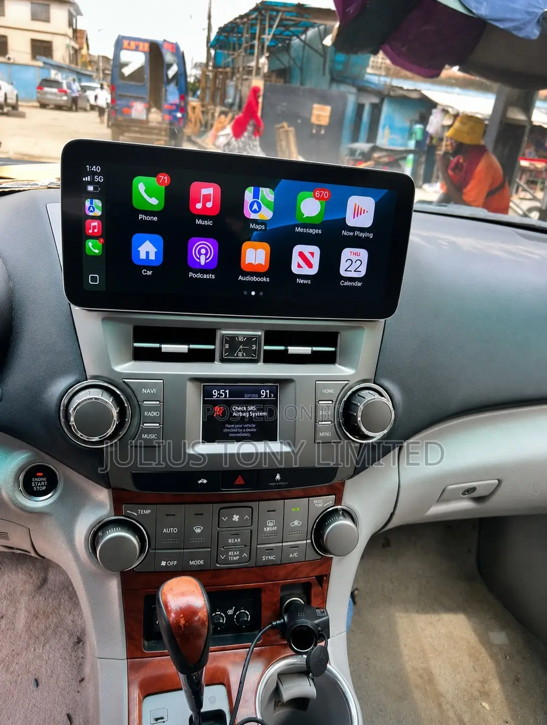 Toyota Highlander 2008-2013 Tesla Android Navigation Stereo Longscreen