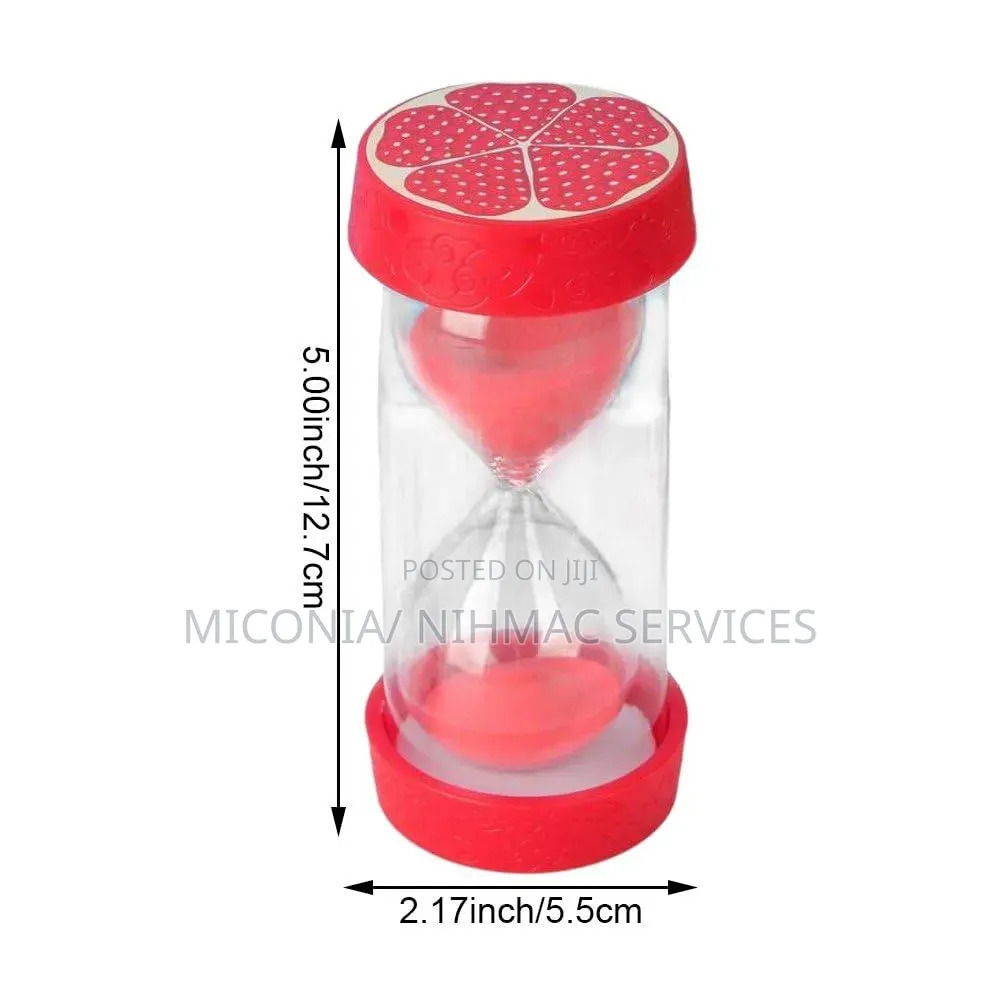 Red Fruit-Themed Plastic and Glass Sand Timer