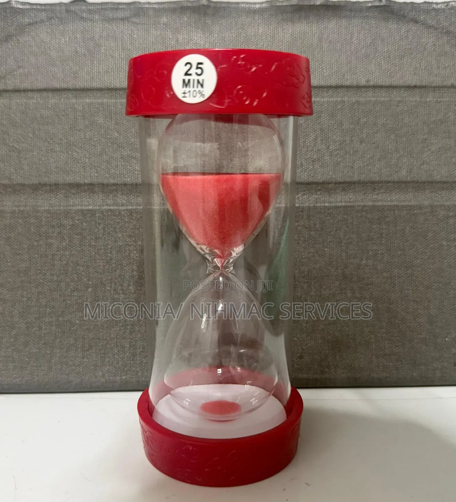 Red Fruit-Themed Plastic and Glass Sand Timer