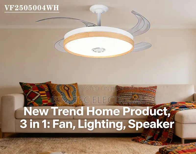 3-in-1 LED Ceiling Light With Bluetooth Speaker & Fan