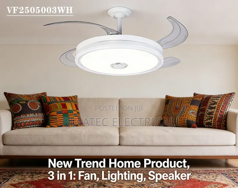 3-in-1 LED Ceiling Light With Bluetooth Speaker & Fan