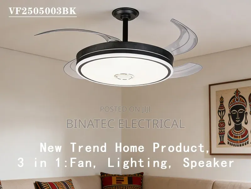 3-in-1 LED Ceiling Light With Bluetooth Speaker & Fan
