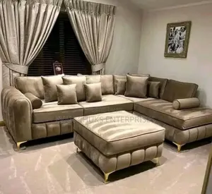 Cream Colour L Shape and Centre Table