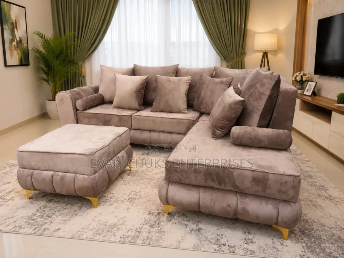 Cream Colour L Shape and Centre Table