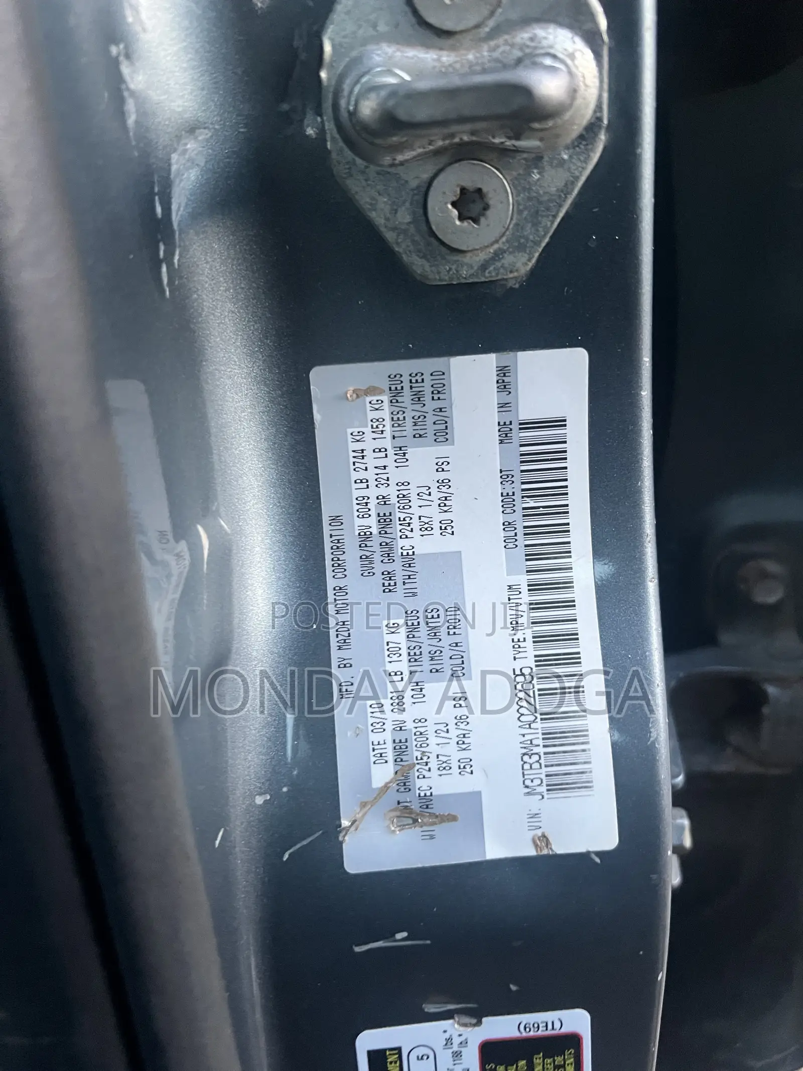 Mazda CX-9 Touring 2010 Gray