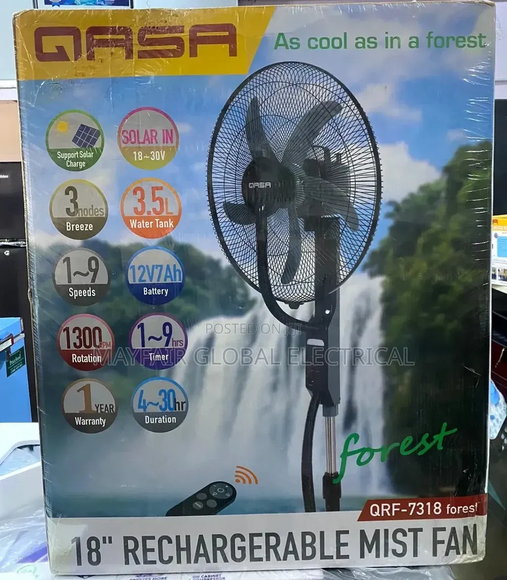 Quantity Qasa 18" Rechargeable Mist Fan  ( Model QRF-7318 Forest )