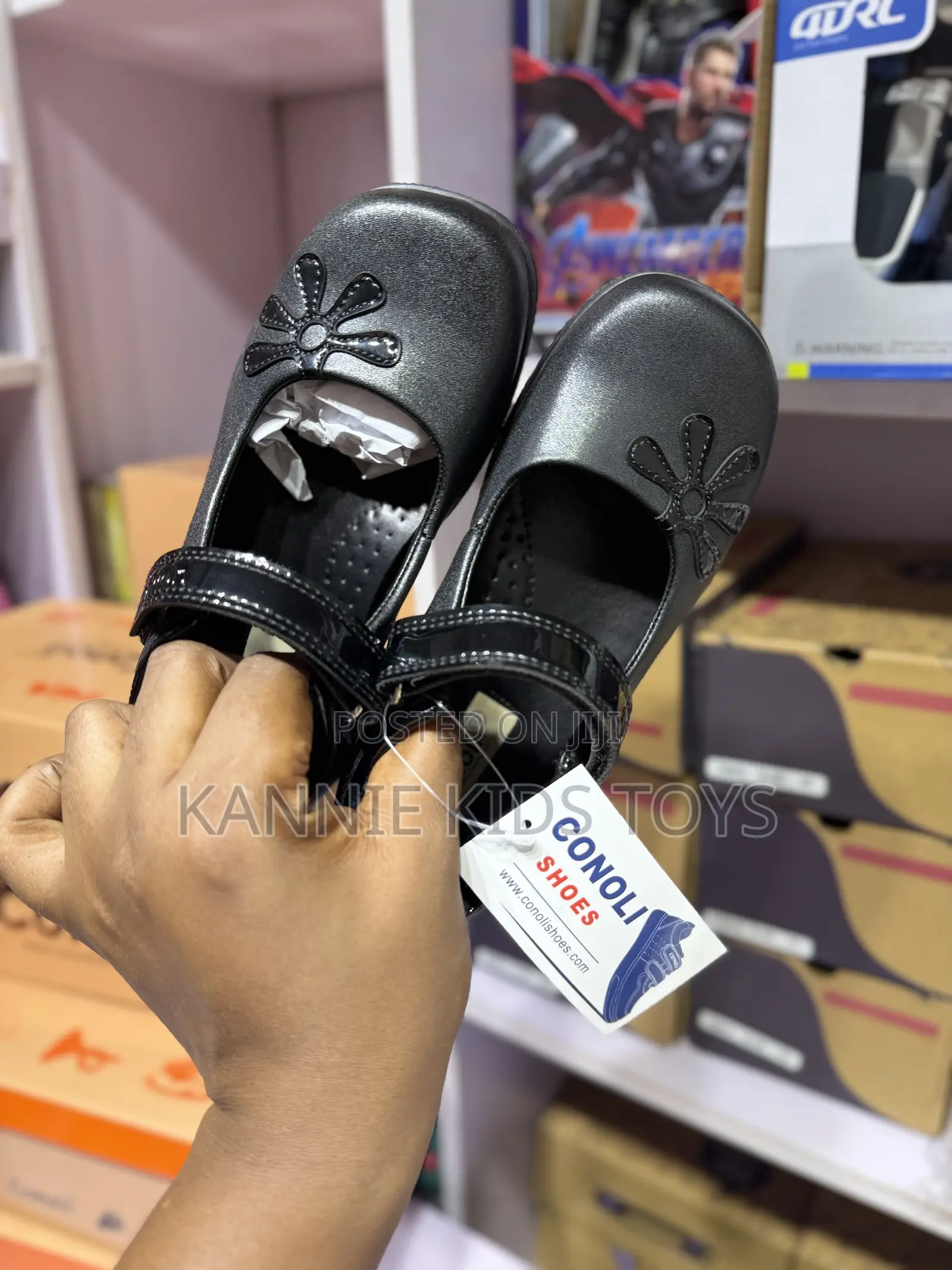 Girls School Shoes – Conoli Patent Leather, Buckle Strap (Original)