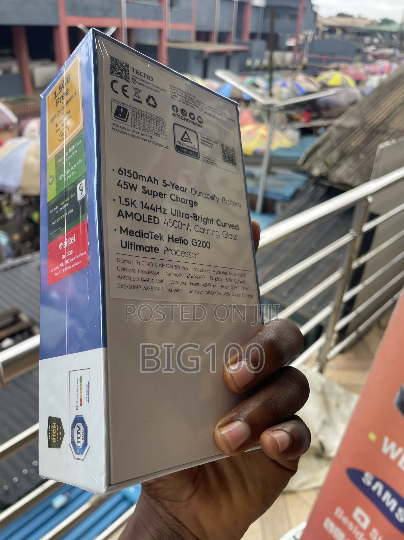 New Tecno Camon 50 Pro 256 GB Black