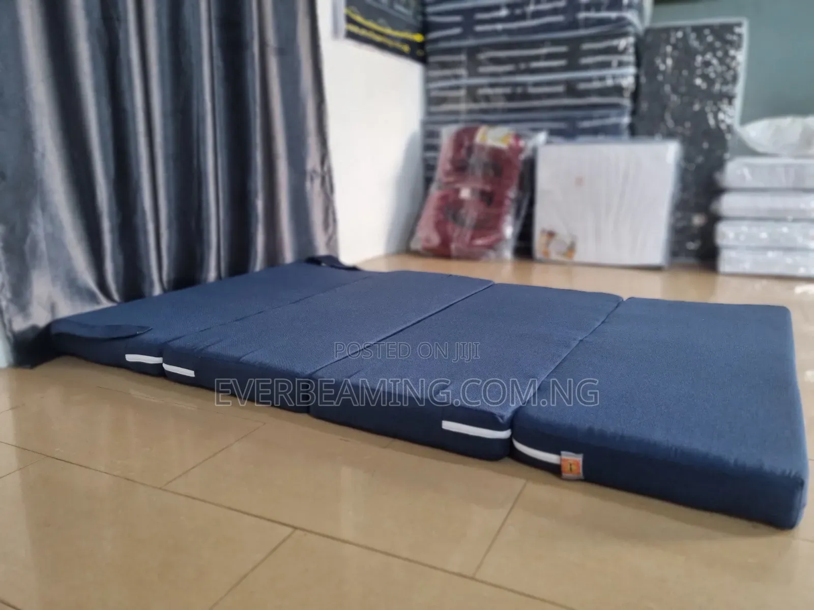 EverBeaming Orthopedic Foldable Mattress _ Blue and White _ 4ft X 6ft