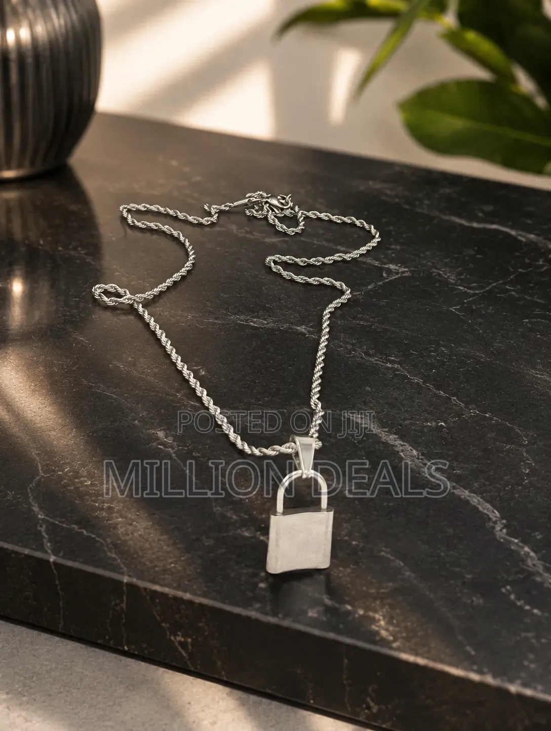Sterling Simple Men's Silver Neckpiece N Pendant