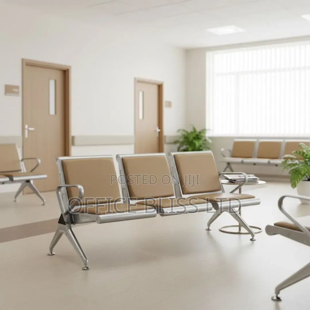 3 IN 1 Waiting Reception Visitors Chair - TAN