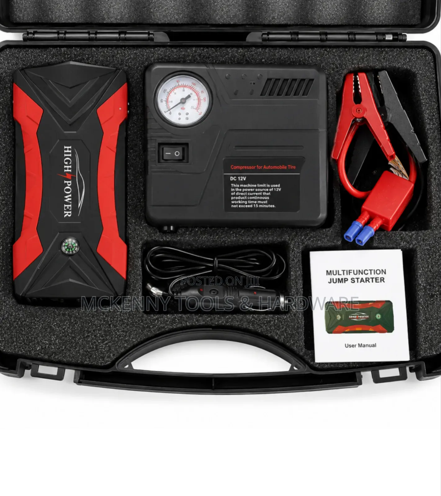 High Power Car Jump Starter + 12v Air Compressor