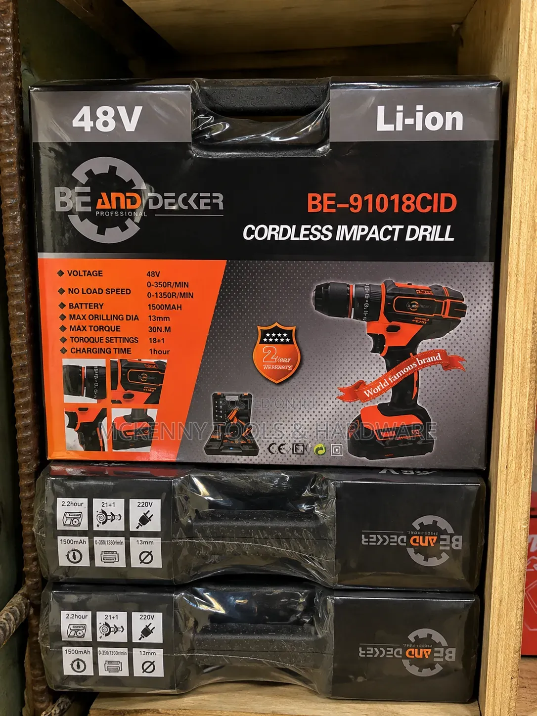 BE AND DECKER Professional BE-91018CID Cordless Impact Drill Set.