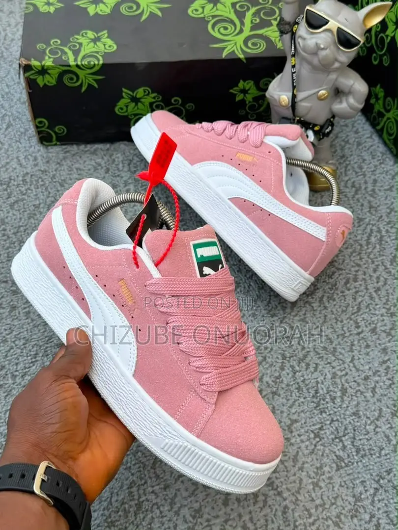 PUMA Suede Pink White Sneakers