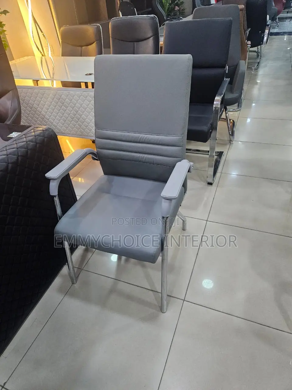 Executive Leather Office Visitor Chair, High-Quality