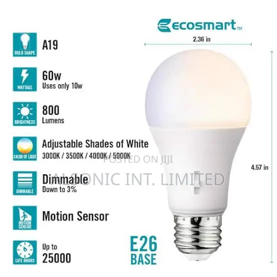 PIR Motion Sensor LED Bulb Light Automatic InfraredE27/B22