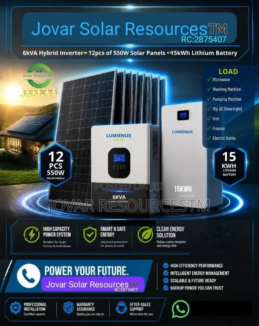 Total Off Grid 6kva Inverter 12kv/H Battery Latest Upgraded Solar