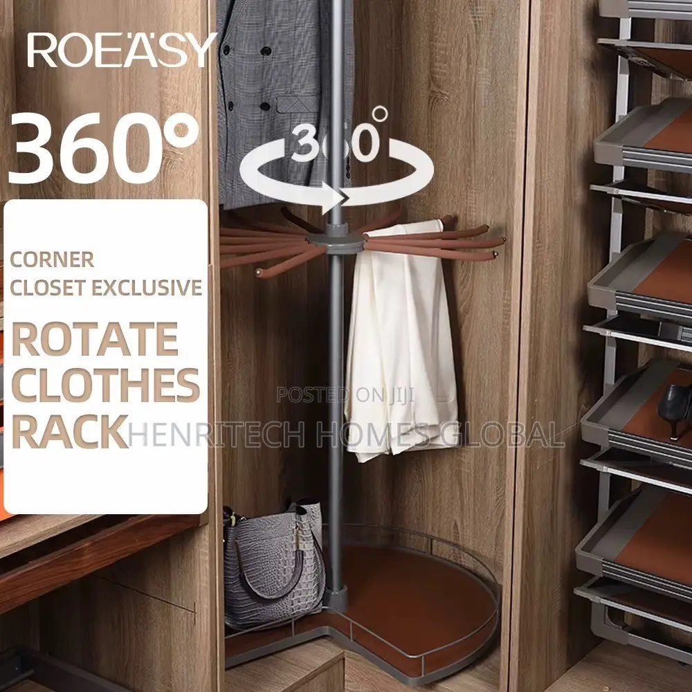 360° Rotating Clothes Rack – Wardrobe Corner Hanger