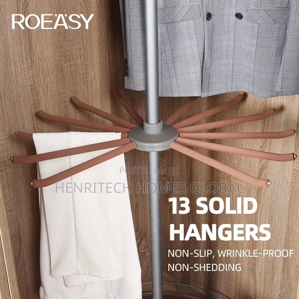 360° Rotating Clothes Rack – Wardrobe Corner Hanger