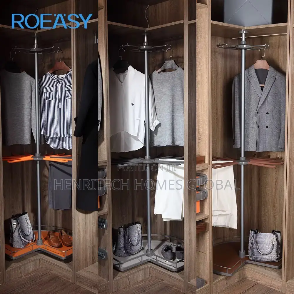 360° Rotating Clothes Rack – Wardrobe Corner Hanger