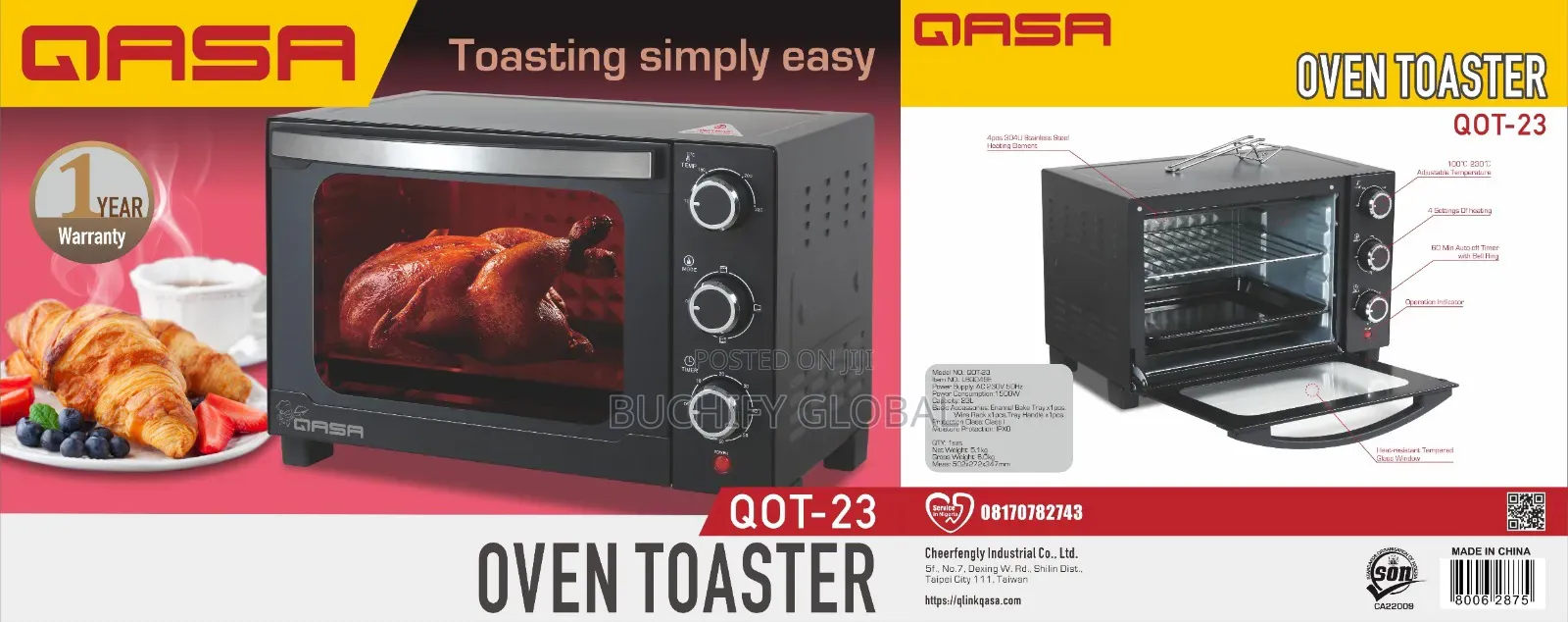 Qasa Oven Toaster 23l