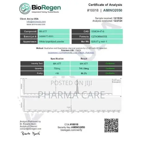 Ibutamoren Mk-677 Sarm 750mg 30ml