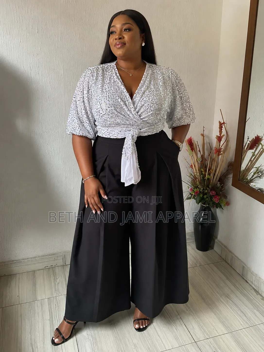 Sequin Top and Palazzo Pants