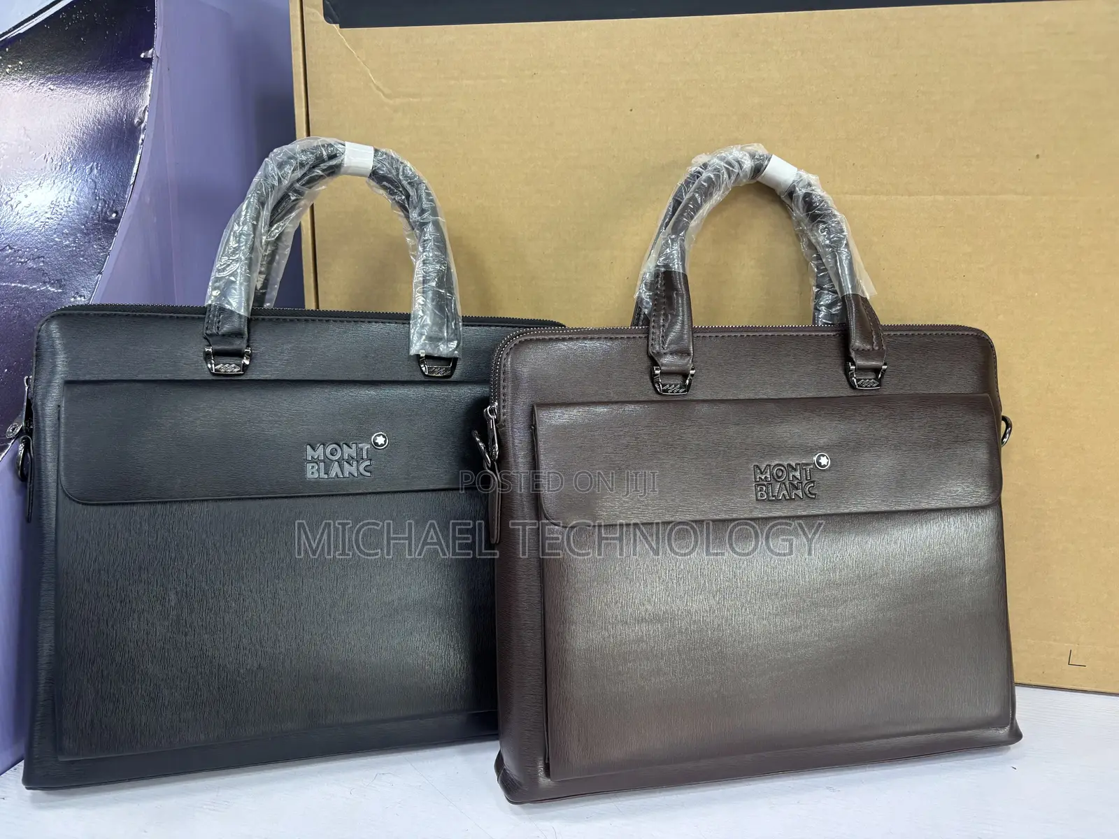 Mont Blanc Leather Laptop Bag