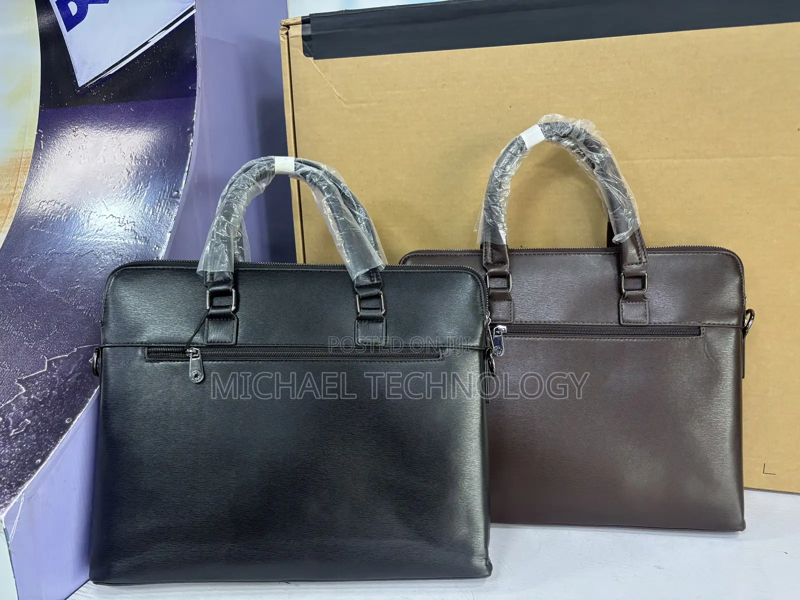 Mont Blanc Leather Laptop Bag