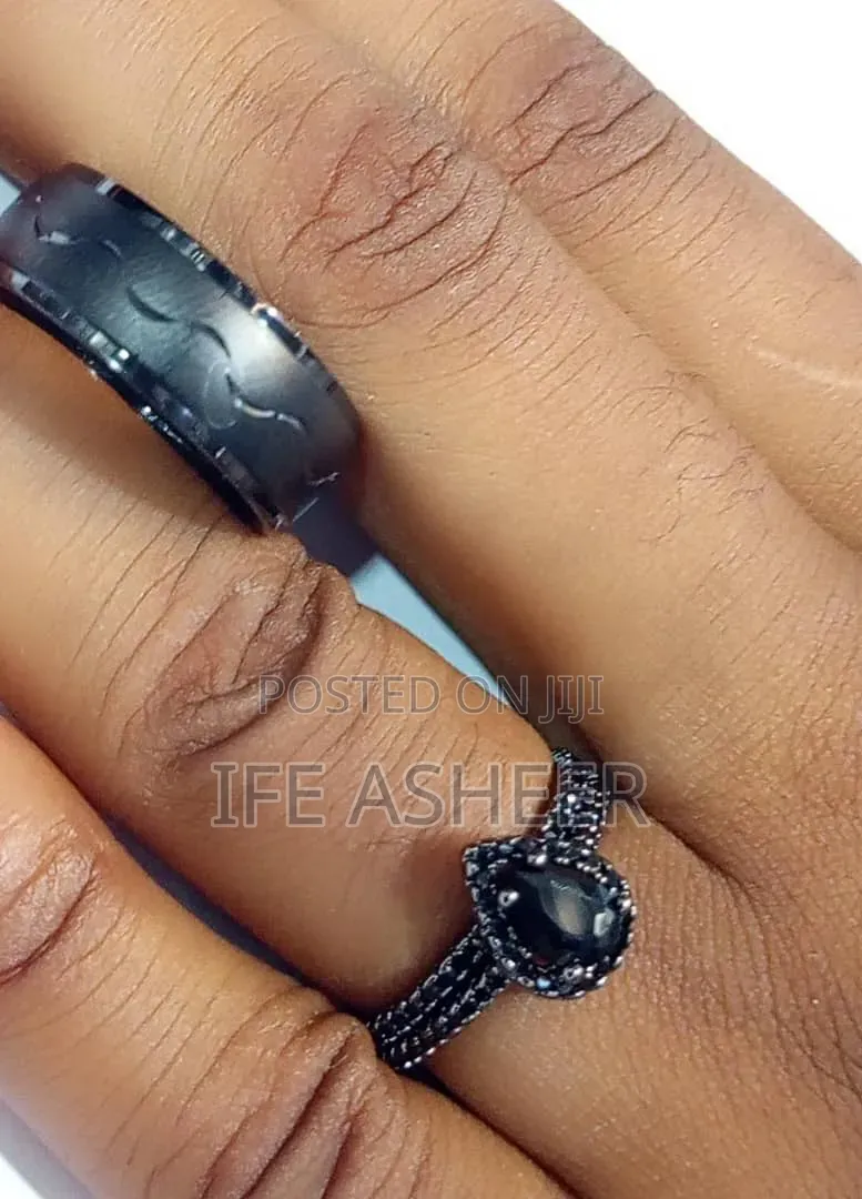 Glitters Couples Set of Black Ring - Glit004