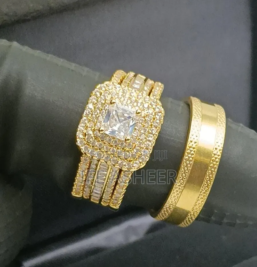 Platinum Couples Set of Wedding Ring G005 - Gold, Silver