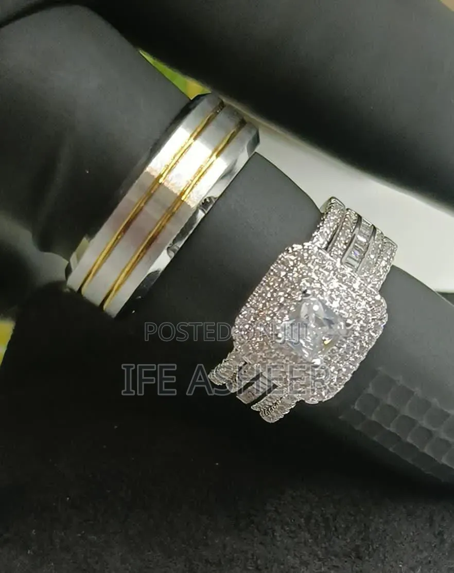 Platinum Couples Set of Wedding Ring G005 - Gold, Silver