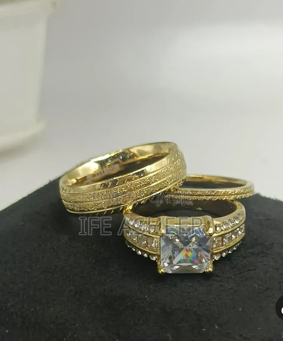 Glitters Classic Couples Set of Wedding Ring G006 - Gold, Silver
