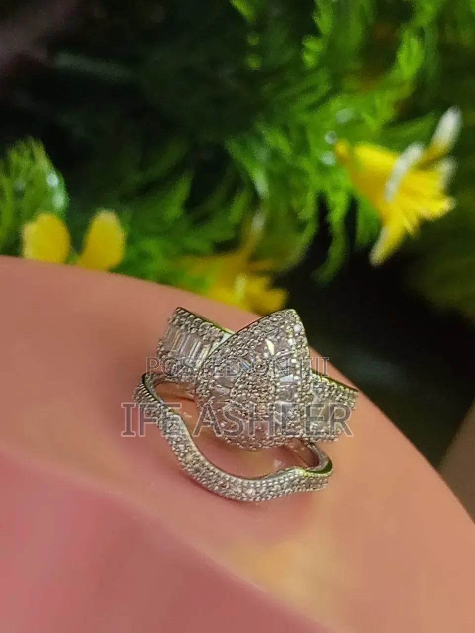 Glitters Luxury Set of Silver Wedding Ring G008 - Silver