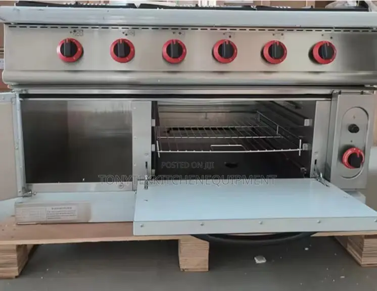 Commercial 6 Burner Gas Cooker With Oven