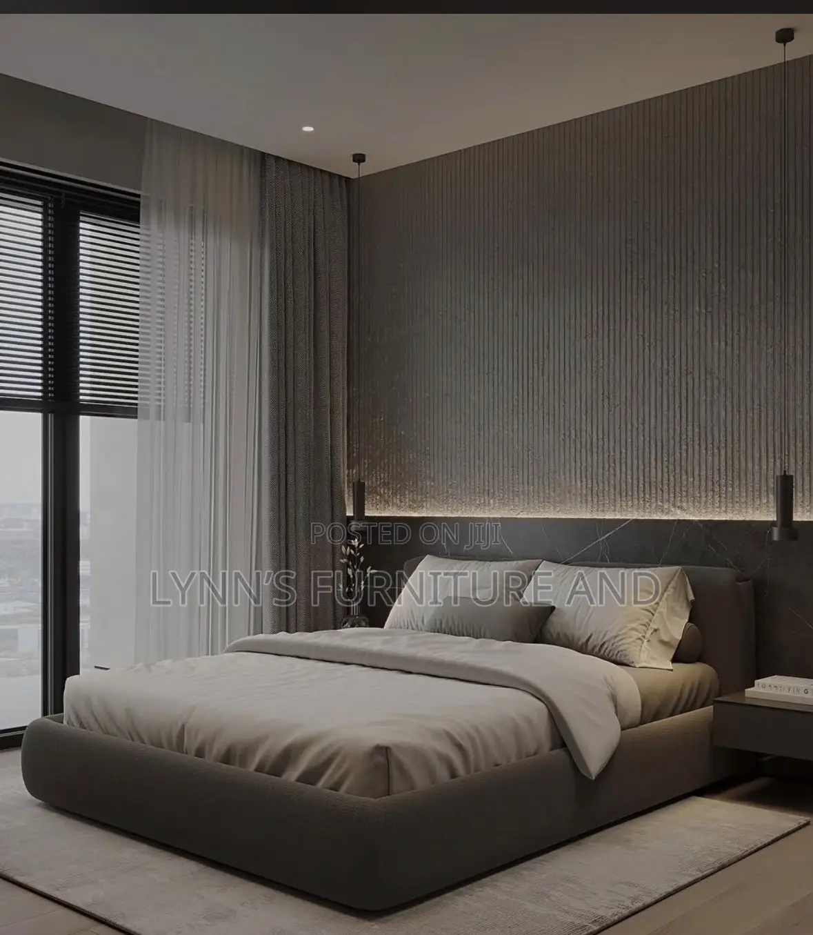Well Padded Bedframe With Foreign Fabric and Very Good Finishing
