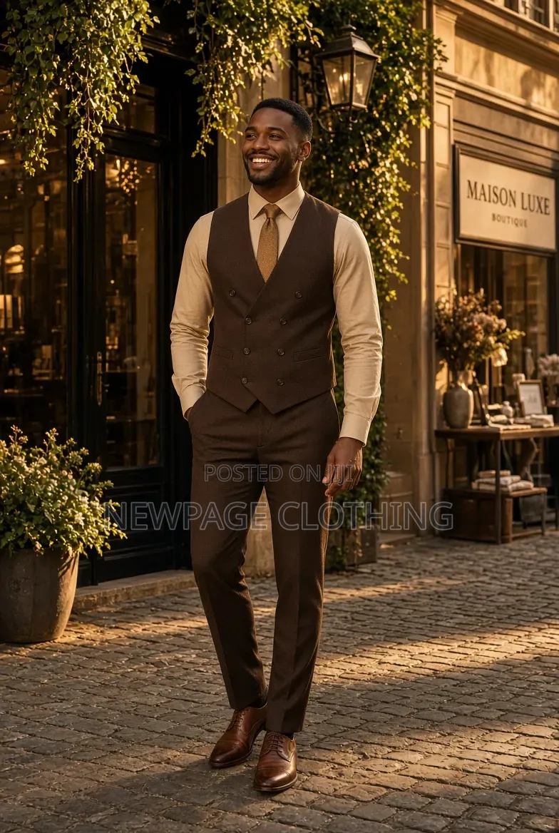 Stand Out Without Trying Too Hard! Brown 3 in 1 Blazer for Classy Men
