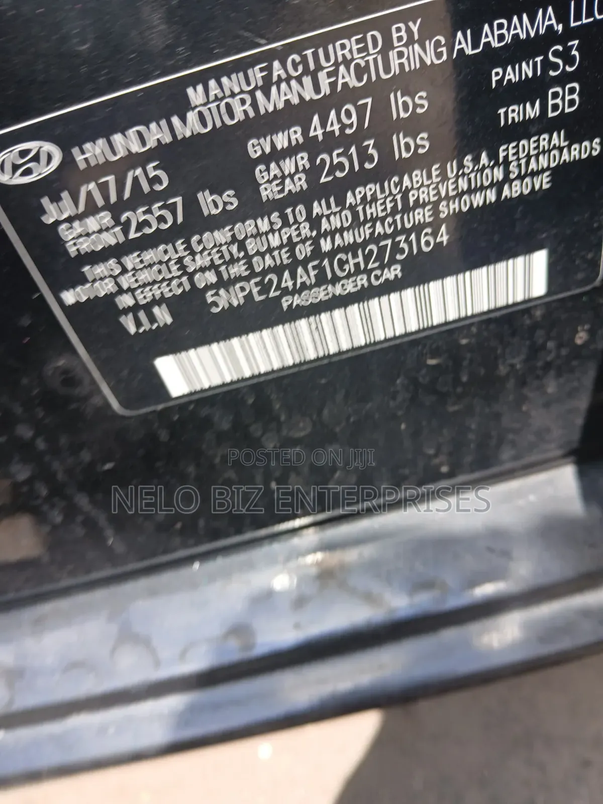 Hyundai Sonata 2015 Black