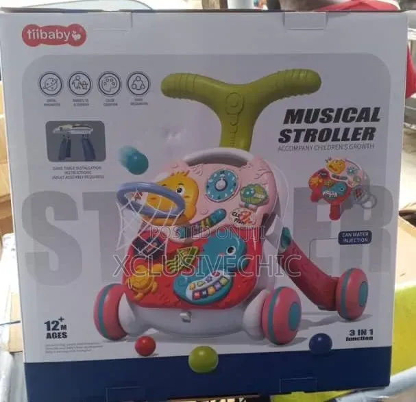 3 in 1 Baby Musical Walking Stroller/Car