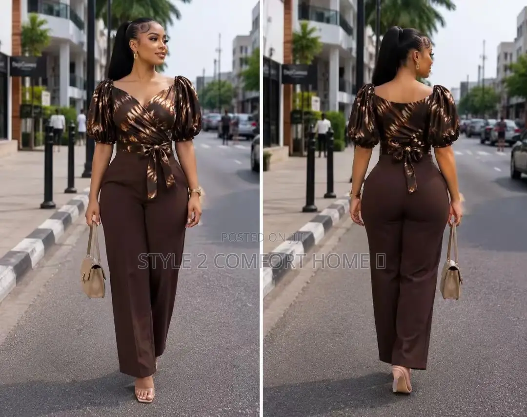 2-Piece Wrap Top&palazzo Pant